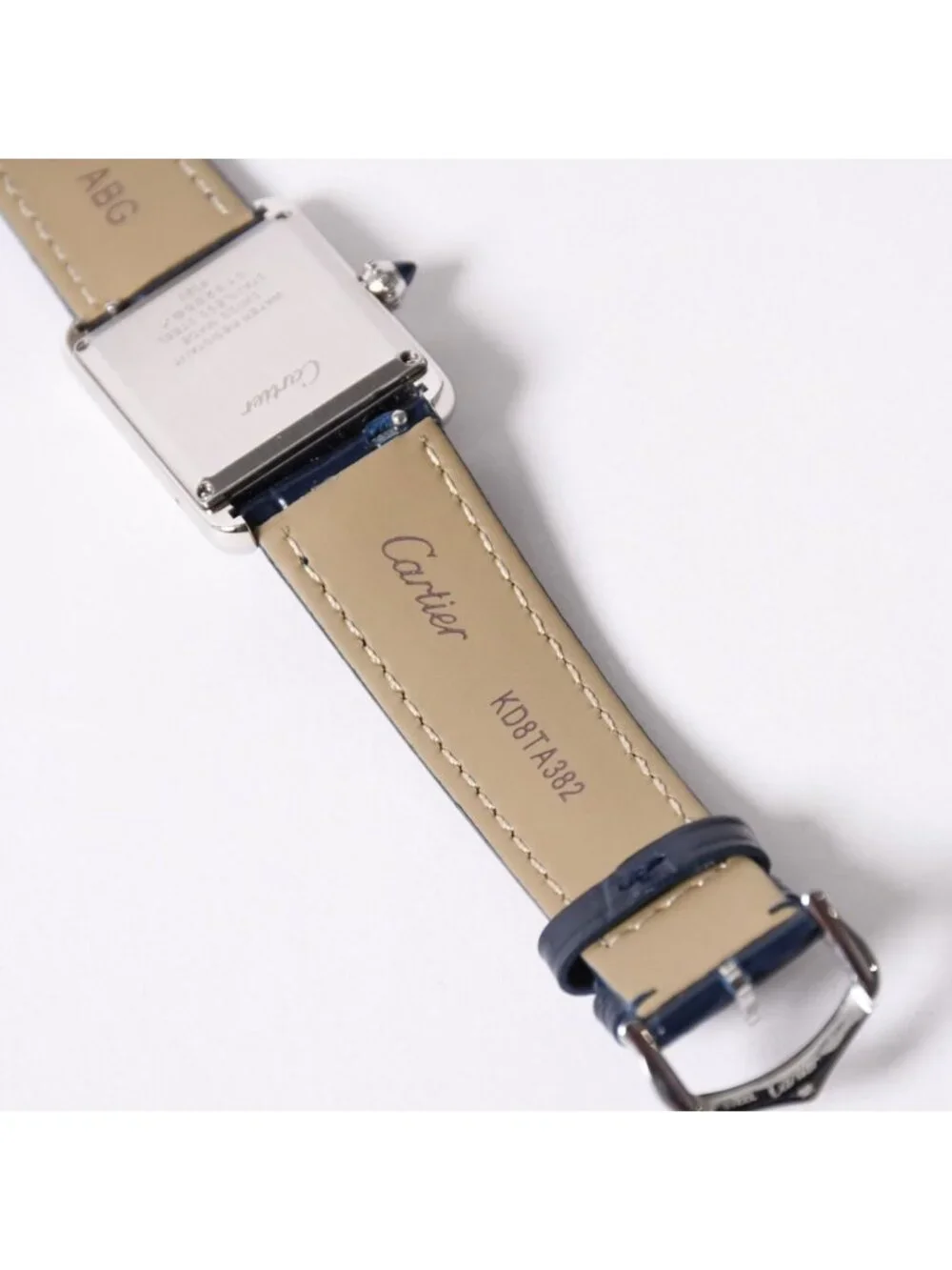 Cartier Tank Must LM Watch SS Quartz Leather Blue Dial